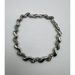 Vintage Avon Silver Tone With Rhinestones Bracelet